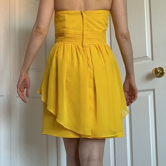 Alfred Angelo Canary Yellow Strapless Mini Dress - Picture 4 of 15
